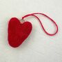 Fair Trade Mini Felt Heart Hanging Decoration, thumbnail 4 of 12