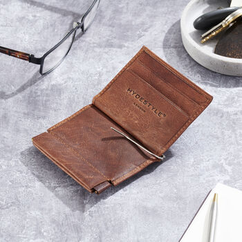 Personalised Leather Money Clip Wallet, 3 of 4