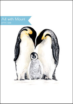 Penguin Family Illustration Print, 2 of 3