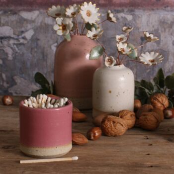 Limited Edition Fuchsia Match Striker Pot With Matches, 3 of 6