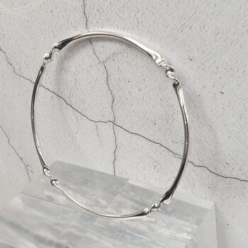 Sterling Silver Bangle With Twist Details, 2 of 5
