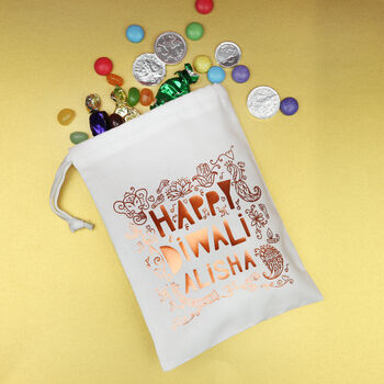 Personalised Foil Print Happy Diwali Bag, 3 of 3