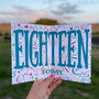 Personalised 18th Birthday Card In Blue Or Pink Design, thumbnail 1 of 4