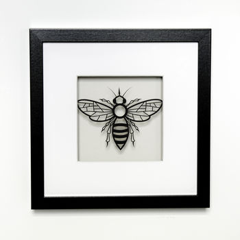 Framed Papercut Manchester Bee Art, 2 of 7