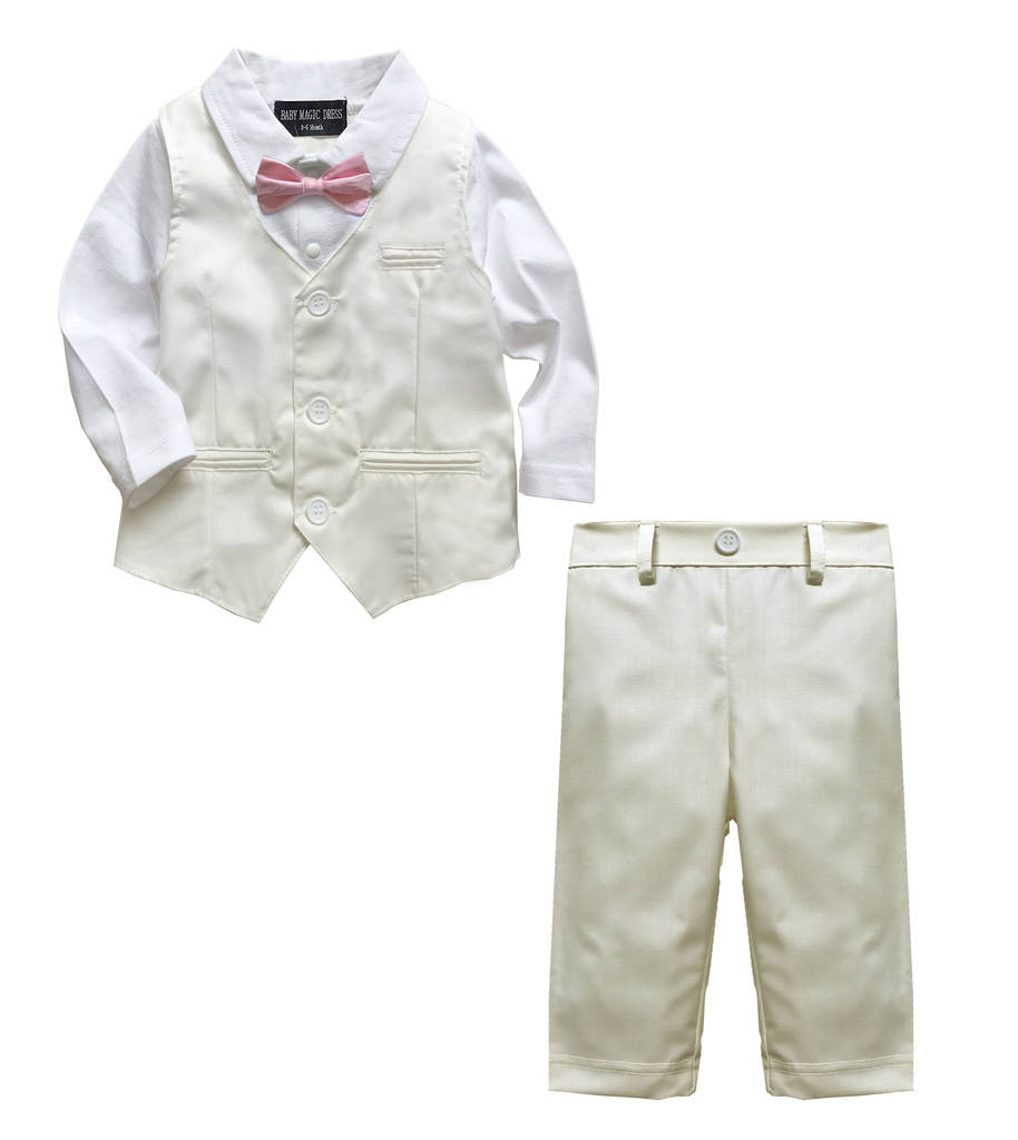 baby boy wedding christening 2pc outfit by baby magic dress