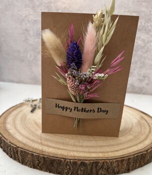 Mothers Day Card With A Posy Of Dried Flowers, 3 of 6