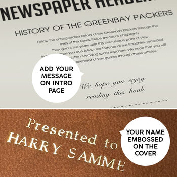 Green Bay Packers Personalised Nfl American Football Gift Newspaper History Book, 4 of 11