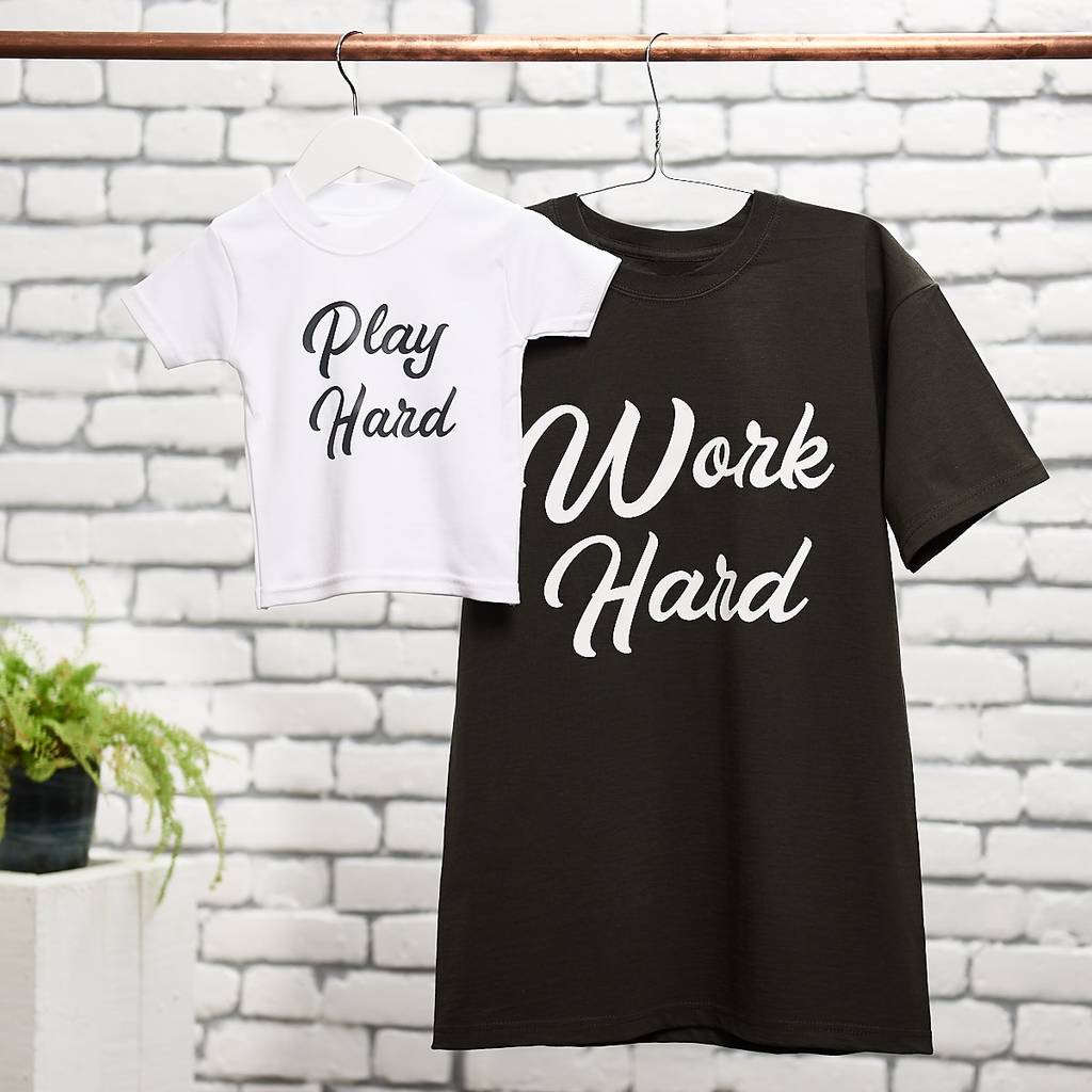 Work Hard, Play Hard T Shirt Set, 1 of 9