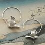 Sterling Silver Flying Bird Hoops, thumbnail 5 of 7