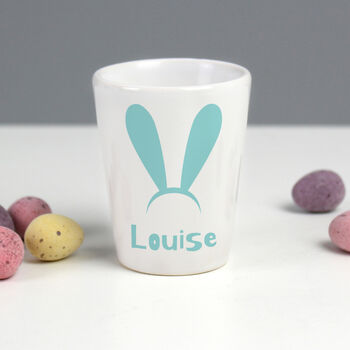 Personalised Easter Bunny Ears Ceramic Egg Cup, 3 of 4