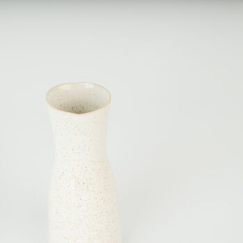 Handmade Stoneware Speckled White Bud Vase For Flowers, 3 of 3