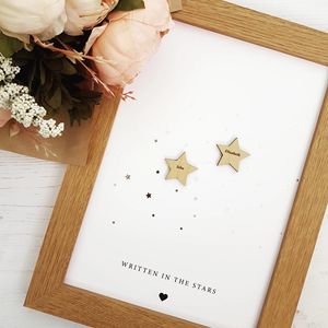 Personalised Couples Silver Foil Star Print By Design by Eleven