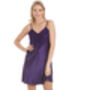 British Made Purple Short Satin Nightdress With Lace Detail Ladies Size 8 To 28 UK, thumbnail 2 of 5