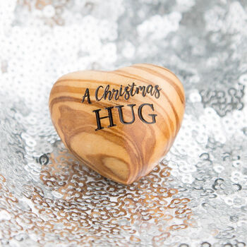 A Little Christmas Hug, Tiny Hug Token, Olive Wood, 2 of 7