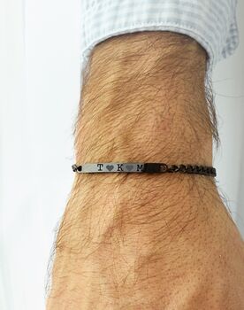 Black Personalised Chain Bracelet, 4 of 6