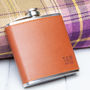 Brown Faux Leather Initials Hip Flask And Funnel, thumbnail 1 of 3