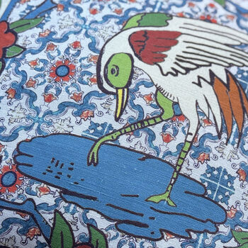Japanese Bird Linen Cushion Cover, 2 of 3