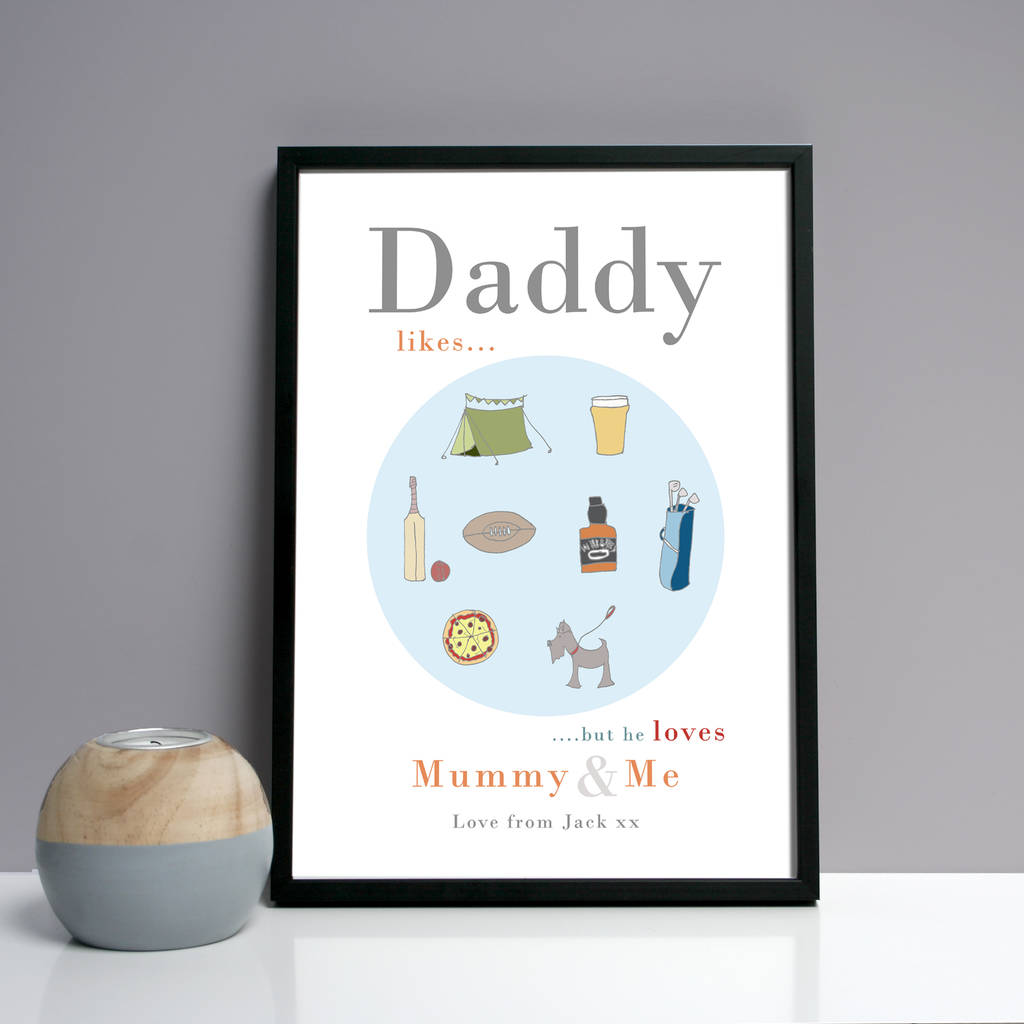 Personalised Dad, Daddy Or Grandpa 'Likes' Print, 1 of 6