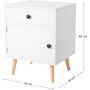 White Side End Table Nightstand With Drawer And Cabinet, thumbnail 8 of 8