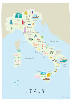 Map Of Italy Art Print, 4 of 4