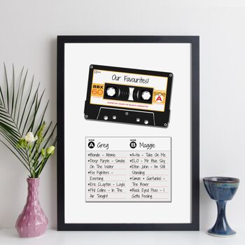 Personalised Cassette Mixtape Print Music Lover Gift, 4 of 7