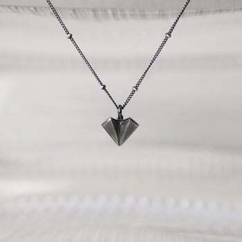 Geometric Heart Oxidised Sterling Silver Necklace, 4 of 12