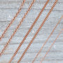Solid 9ct Rose Gold Chain Trace Belcher Curb, thumbnail 1 of 6