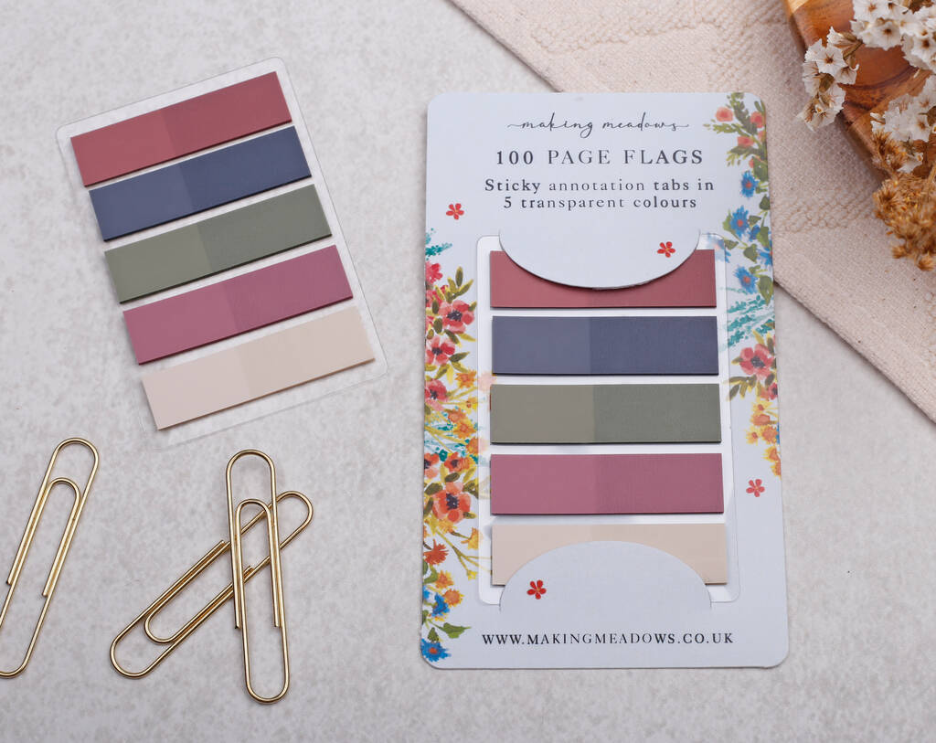 Blue Transparent Sticky Page Flags Colourful Tabs, 1 of 2