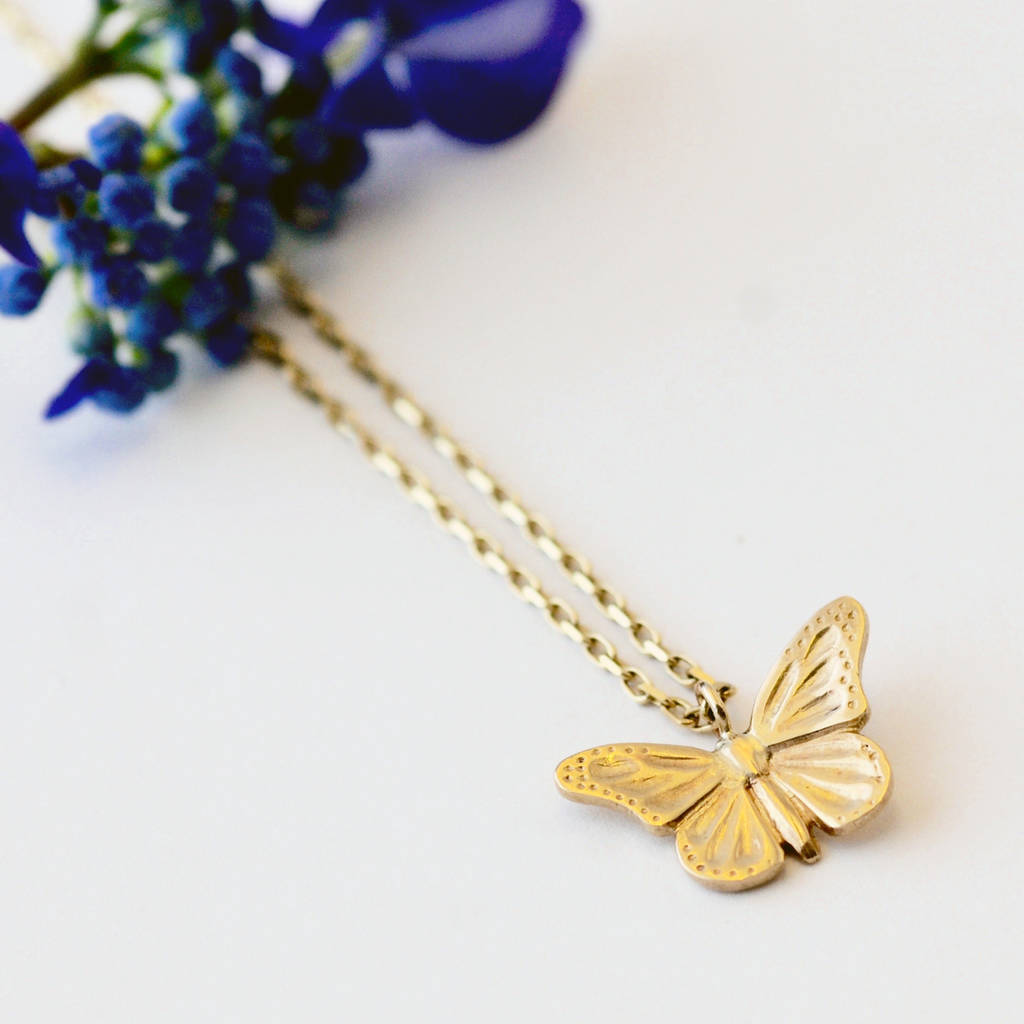 9ct Gold Butterfly Necklace, 1 of 10