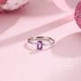 Sterling Silver Natural Amethyst Oval Ring, thumbnail 3 of 11