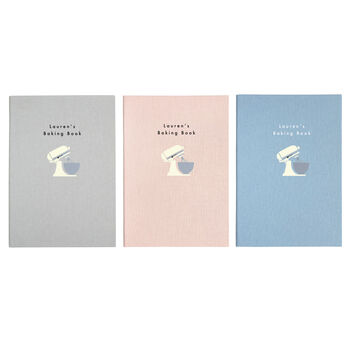 Personalised Baking Mixer A5 Cloth Bound Notebook, 3 of 8
