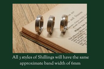 British Shilling Sterling Silver Coin Ring, 7 of 12