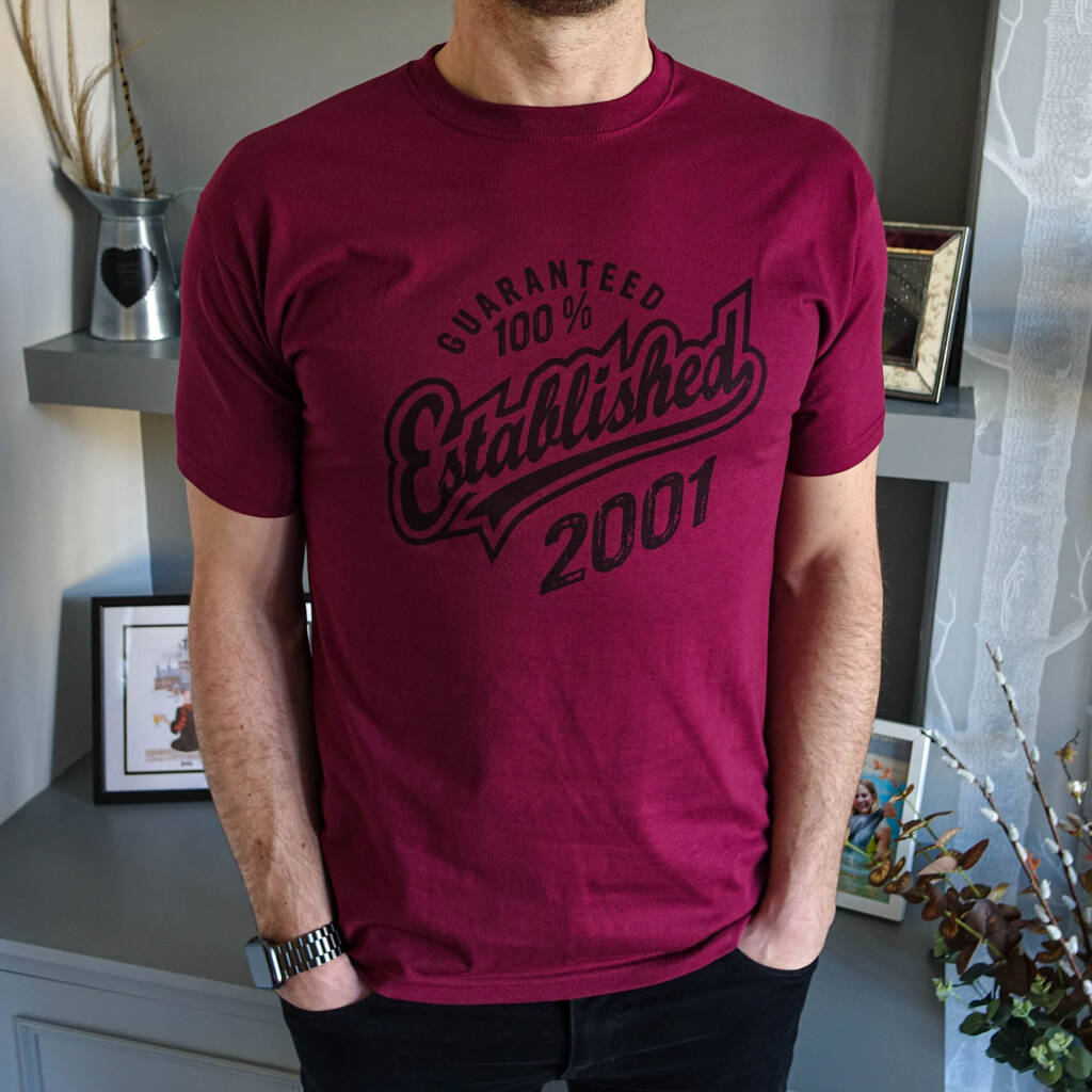 'Established 2001' 21st Birthday Gift T Shirt, 1 of 11