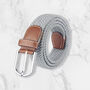 Woven Elasticated Belt For Men Or Women In Light Grey, thumbnail 1 of 1