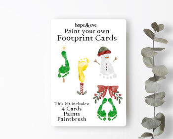 Paint Your Own Footprint Cards For Christmas, 2 of 6