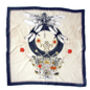Navy Blue And Cream 'Dragonfly' Large Square Silk Scarf, thumbnail 7 of 7