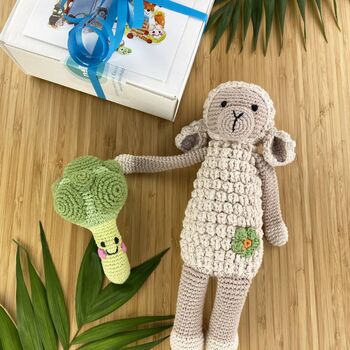 Handmade Lamb And Broccolli Fair Trade Toy Gift Set, 2 of 2