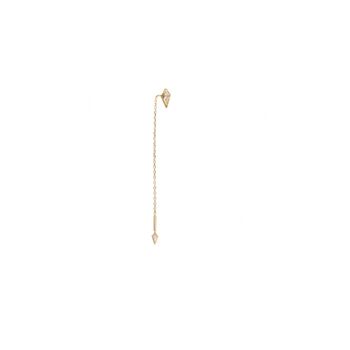 14 Carat Yellow Gold Zion Threader Earring, 3 of 5