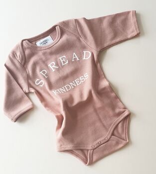 'Spread Kindness' Unisex Organic Cotton Baby Bodysuit, 3 of 3