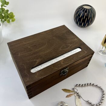 Personalised Wooden Message Jewellery Box, 3 of 10