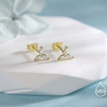 Marquise Cz Stud Earrings In Sterling Silver, 5 of 12