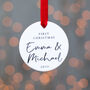First Christmas Couple Names Personalised Decoration, thumbnail 2 of 3