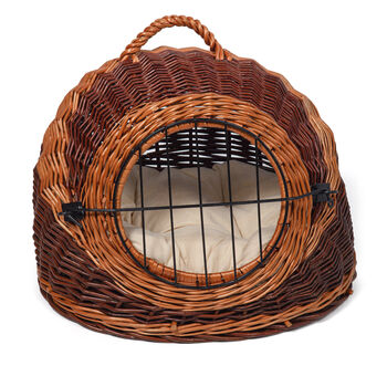 Two Colour Wicker Pet Carrier Igloo, 3 of 3