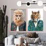 Custom Fashion Lion Denim Jacket Art Print, thumbnail 2 of 8