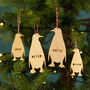 Personalised Wooden Penguin Family Decoration, thumbnail 1 of 3