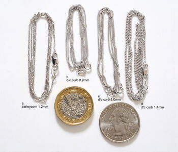 White Gold Chain, Curb, Belcher, Rope, Barleycorn, Spiga, Trace, 3 of 5