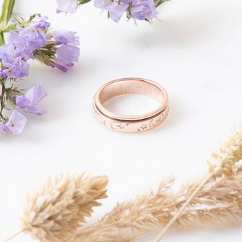 Personalised 18ct Rose Gold Plated Galaxy Spinner Ring, 5 of 10