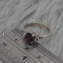 Red Garnet, Cz Sterling Silver Ring: January Birthstone, Handmade Stacking Ring, UK Size L, thumbnail 9 of 9