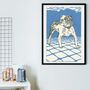 Vintage Bulldog Art Illustration Print, thumbnail 1 of 6