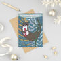 Otter With Present Christmas Card, thumbnail 1 of 3